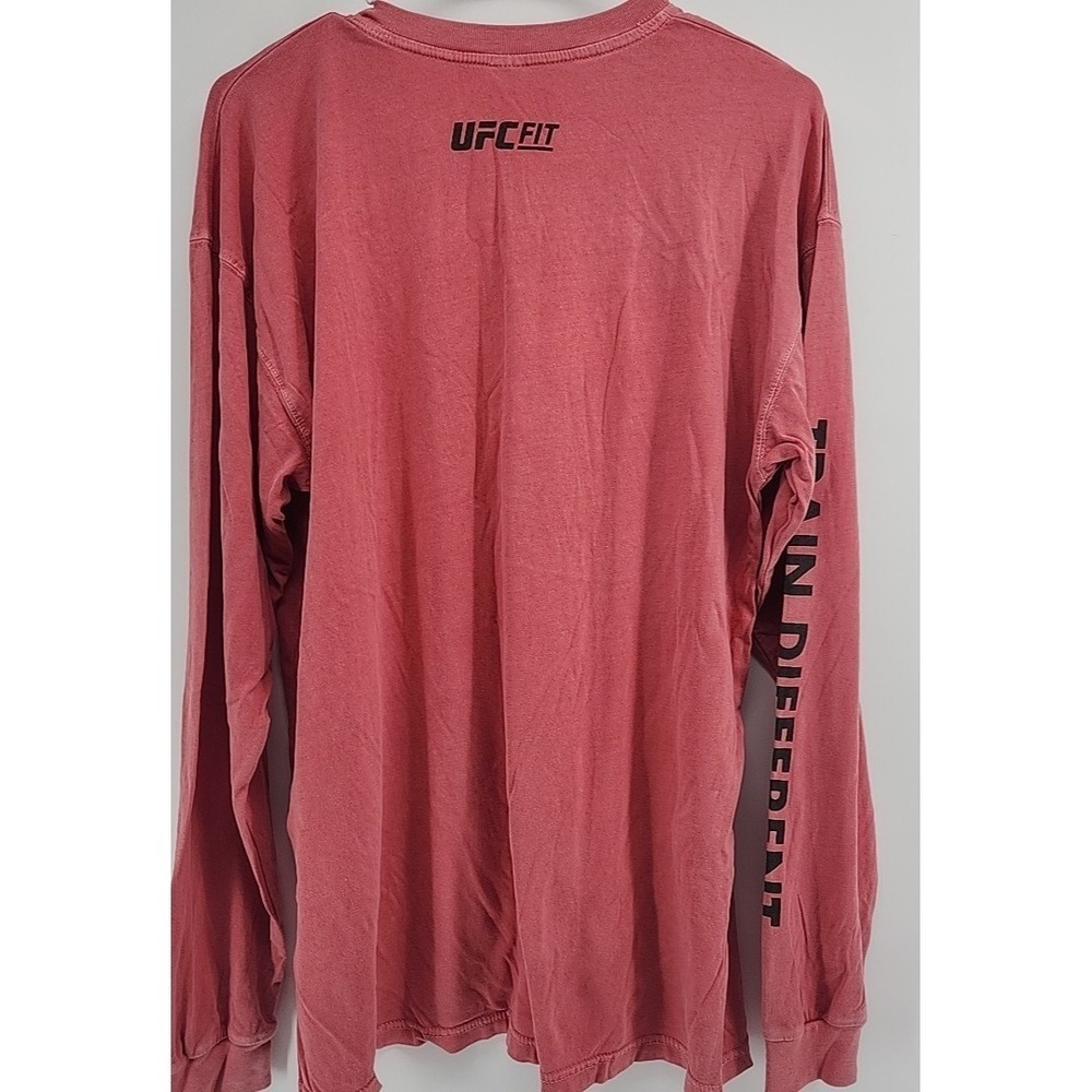 UFC Fit Mens Large Long Sleeve Graphic T-Shirt Red Train Different Cotton LG - Picture 5 of 7